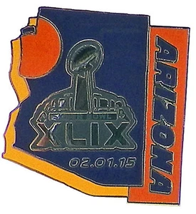 Superbowl Super Bowl XLIX Arizona Logo Pin New England Patriots Seattle Seahawks - Picture 1 of 1