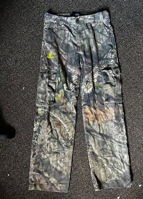 Mossy Oak Boys Large Camouflage Camo Cargo Pants Outdoors Hunting Elastic Waist - Image 1 of 4