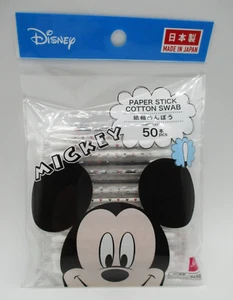 DAISO Disney Mickey Paper stick Cotton Buds swab 50 pcs ear clean white - Picture 1 of 4