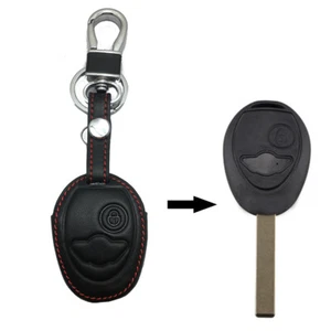 Car Remote Key Fob Bag Holder Leather Cover Case For BMW MINI R Series 2002-2007 - Picture 1 of 10
