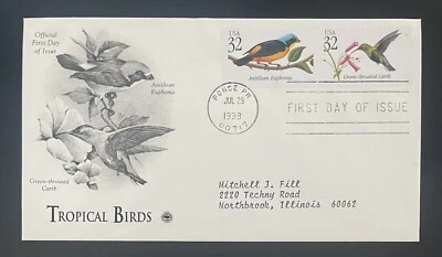 EE. UU.-1998-AVES TROPICALES-GARGANTA VERDE CARIBE-EUFONÍA ANTILLANA-FDI-J2064 Foto 1 de 2