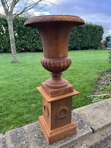 More details for cast iron campagna urn &amp; plinth