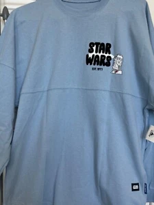 Disney Parks Star Wars Spirit Jersey Adult SMALL Blue Princess Leia R2D2 - NEW - Picture 1 of 11