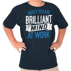 Quiet Please Brilliant Autistic Mind At Work Youth Crewneck T Shirts Boy or Girl - Picture 1 of 10