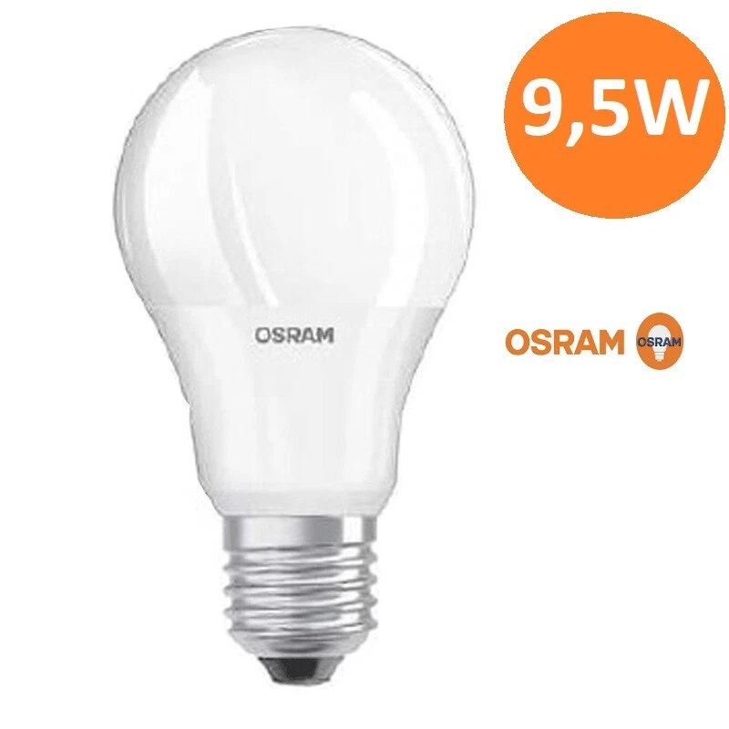 LAMPADINE LED OSRAM 9,5 Watt  E27 LAMPADA BULBO A 60 GOCCIA  LUCE BIANCA FREDDA - Immagine 1 di 2