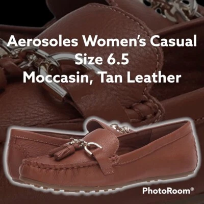 Mocassim Aerosoles Feminino Tamanho 6.5 Soft Drive Casual Couro Marrom - Imagem 1 de 4