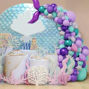 Mermaid Balloon Garland Kit Valentines Decor Sea Party Decorations Girls - Picture 1 of 7