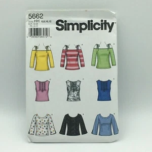 Simplicity 5662 Größe HH 6, 8, 10, 12 ungeschnittene Misses Stricktops Muster ungeschnitten - Bild 1 von 3