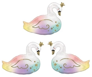 Swan Air-Filled Foil Balloon Anagram Decorative Balloon (19 inX 18in) 3 pack lot - Picture 1 of 3