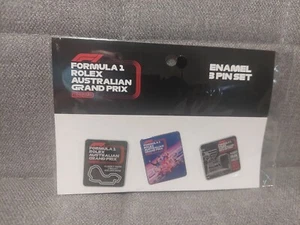 2023 Formula One Rolex Australian Grand Prix Race Metal Enamel 3 Badge Pin Set - Picture 1 of 3