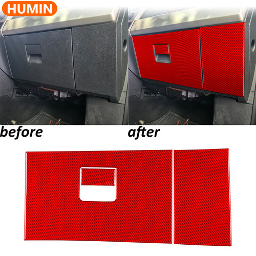 3Pcs Red Carbon Fiber Copilot Glove Box Panel Cover For Ford F150