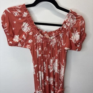 Maxi Vestido Rachel Pally Milla Para Mujer Grande Zinnia Dorado Naranja Floral Dobladillo Crudo - Imagen 1 de 8