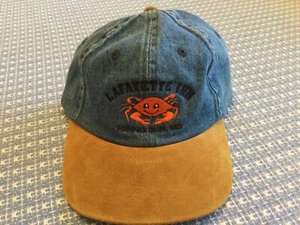 Cap, denim suede bill, embroidered crab, Lafayette Inn, Rising Sun. MD - Picture 1 of 4