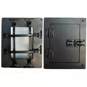 Curled Tip Speakeasy Grille Door Kit - Hinged Door Viewer with Insulated Glass - Picture 1 of 3