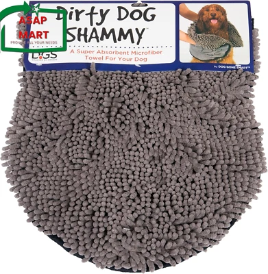 Dog Gone Smart the Dirty Dog Shammy - Toalla de felpa de secado rápido con doble H Foto 1 de 4