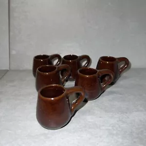 Vintage Japanese Miniature Ceramic Mugs. Glazed Finish. Set Of 6✅ (1.5in) - Picture 1 of 8