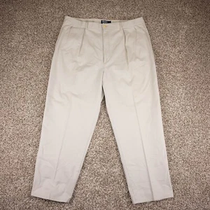 Pantalones chinos Polo Ralph Lauren para hombre 40x30 beige plisados pierna recta - Imagen 1 de 13
