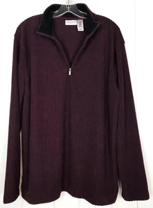 Concepts By Claiborne Mens Large Long Sleeve Half Zip Pullover Maroon Sweater - Picture 1 of 6