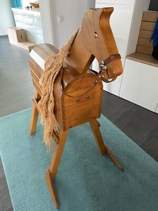 Eiche Holzpferd Pferd Pony Voltigierpferd Spielpferd Gartenpferd - TOP - Bild 1 von 20