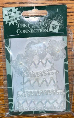 Tarjeta Conexión Pastel de Boda con Perlas y Flores Autoadhesivo Álbum de Recortes Pegatina Foto 1 de 3