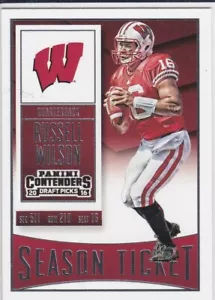 RUSSELL WILSON Draft Pick WISCONSIN BADGER College Football Card SEATTLE SEAHAWK - Picture 1 of 2