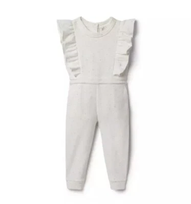 Janie and Jack Girls 5 Jet Ivory Confetti French Terry Pocket Jumpsuit - EUC! - Image 1 of 4