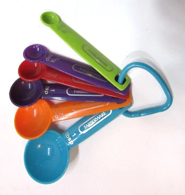 上好复古 2000 年代 Farberware 6 件量勺套装 1/8 tsp 到 1 tbsp — 第 1/3 张图片