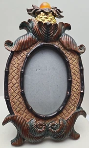 Vintage Pineapple Oval Photo Frame Free Standing Resin 3.5 x 5 photo Hospitality - Picture 1 of 7