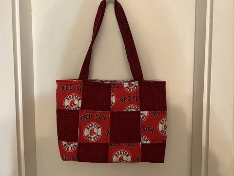 Handcrafted Quilted Purse Boston Red Sox 12” X 15” Baseball Cover