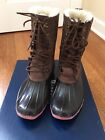 Sperry for JCrew Waterproof Boots, Chocolate Brown/Red Soles, 7