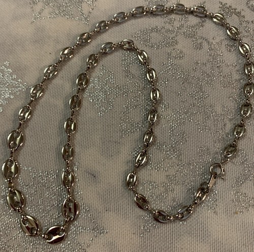 Collana Vintage Avon Argento Laurea "Gucci Link" Catena 18 Pollici