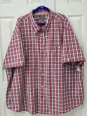 Foundry Supply Co Men's Shirt 5XL Red plaid Short Sleeve cotton button up NWT - Image 1 of 4