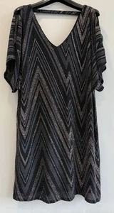 DorothyPerkins Dress 16 Party Sparkling Metal Fibres Cold Shoulder Summer - Picture 1 of 6