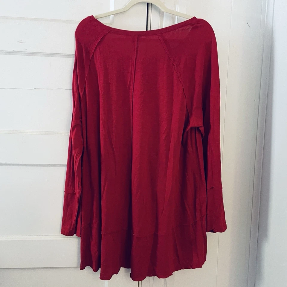 Top para mujer Style & Co. talla 1X rojo manga larga pulóver ligero boho hippie Foto 1 de 4