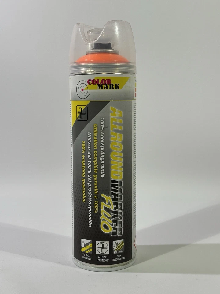 2x ColorMark Allround-Marker Markierspray Baustelle 360° V. leuchtorange 500ml - Bild 1 von 4