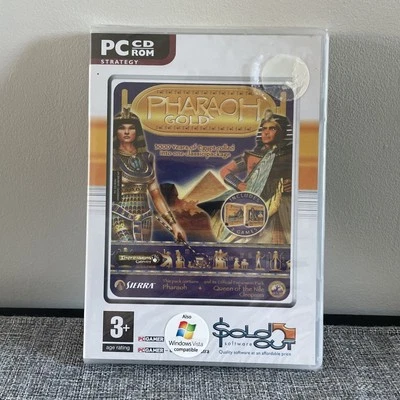 Pharaoh Gold PC CD-ROM Game w/ Queen Of The Nile Cleopatra Sierra NEW SEALED UK - Image 1 of 2