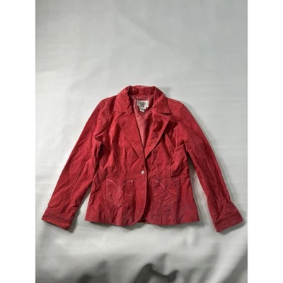 Jaqueta Blazer Cervelle Feminina Camurça Rosa Quente Tamanho M Botão Bolsos Frontais - Imagem 1 de 4