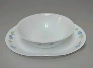 Corelle 8 1/2" Provinz Blau Runde Servierschüssel & 12" Längliche Servierplatte - Bild 1 von 11