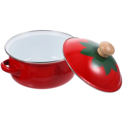  Suppentöpfchen Mit Deckel Kochtopf Emaille Emaille-Kochgeschirr Hauskochtopf - Bild 1 von 4