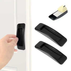 4PCS Self-Stick Instant Drawer Handle Helper Adhesive Cabinet Handles Black S - Picture 1 of 7