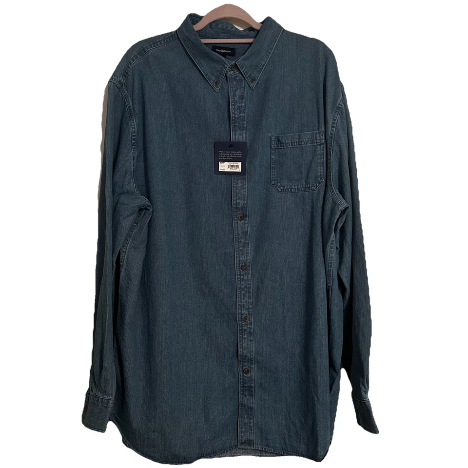 Croft & Barrow Denim button down long sleeve Men’s shirt size XXL NWT - Image 1 of 4