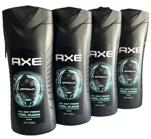 AXE Body Wash for Long Lasting Freshness Apollo Sage Cedarwood Mens 4 pack 16 FL - Picture 1 of 2