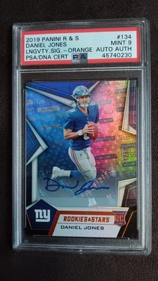 2019 Daniel Jones Rookie Auto Orange /60  PSA 9 Colts  Rare Card - Image 1 of 4