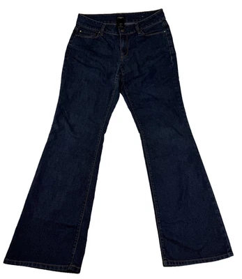 Ann Taylor Loft Stretch Denim Curvy Boot Cut Jeans Low Rise Dark Wash Blue 6 - Image 1 of 4