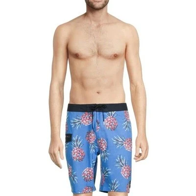 Neue Größe 30 Herren RIP CURL Caicos Ananas Bedruckt Blau Kordelzug Badehose - Bild 1 von 3