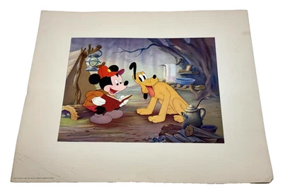 Antigo 1939 Mickey Mouse Pluto Litografia Lobby Card Estampa Disney (B) - Imagem 1 de 4
