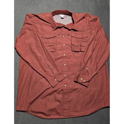 L.L.Bean Buzz Off XXL Tall Red Insect Repellent Fishing Utility Button Up Shirt - Image 1 of 4