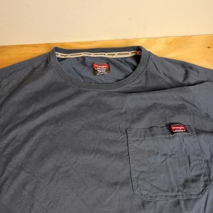 Men's Wrangler Workwear Blue Pocket T-Shirt Heavyweight 100% Cotton 2XL - Picture 1 of 7