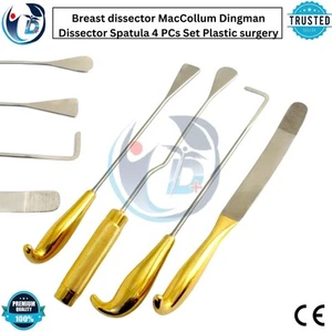 Breast dissector MacCollum Dingman Dissector Spatula 4 PCs Set Plastic surgery - Picture 1 of 8