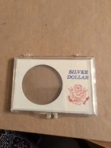 Silber Dollar Kunststoff Münzrähmchen weißer Einsatz - Bild 1 von 2